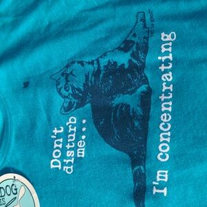 Cute women's cat t-shirt new kitten blue S small M medium